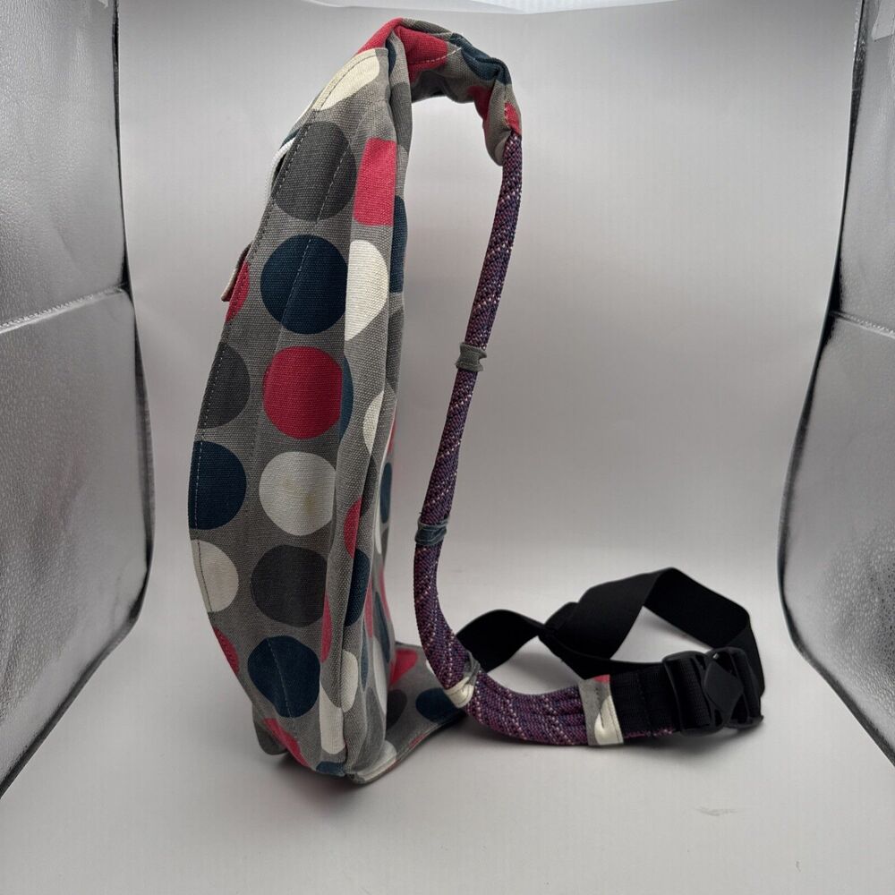 KAVU Got Dots Crossbody Bag Backpack Pink Blue Polka Dot Canvas Travel Purse - Picture 4 of 15